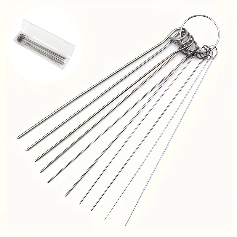 Picture 7: 10 Stainless Steel Needle Shower Head Cleaning Brush Set, Suitable for Multi Size Shower Heads,bathroom Accessory Cleaning Tools