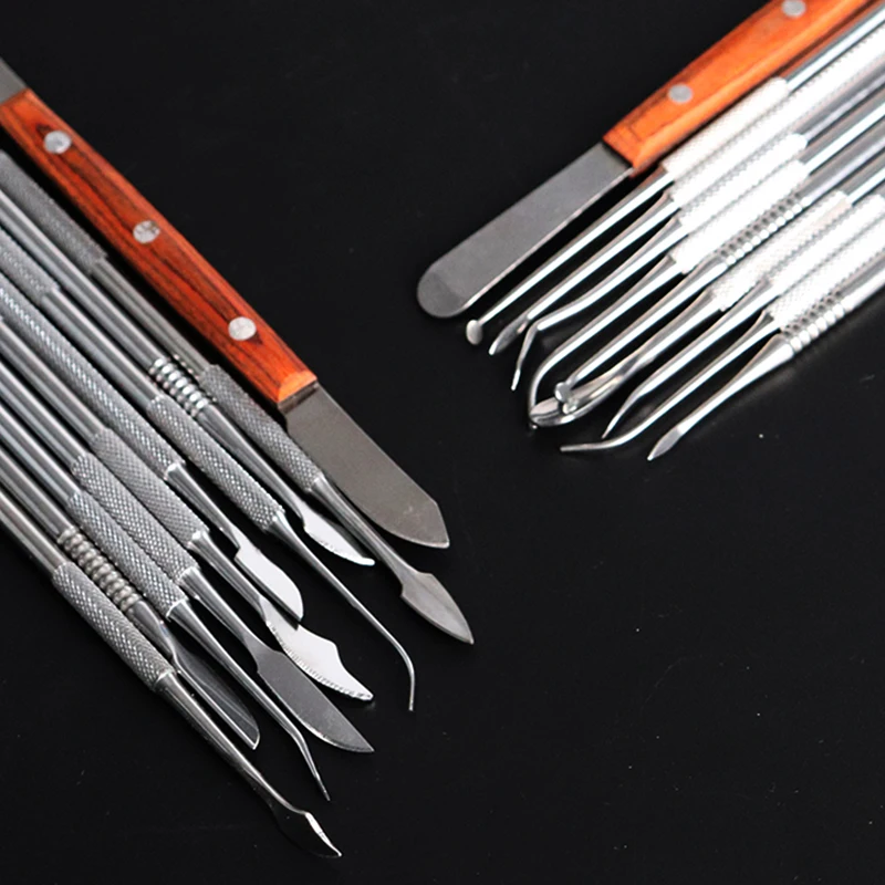 NEW 10Pcs Dental Stainless Steel Wax Carving Tool Set Dentist Sculpture Knife Dentistry Instrument Dental Lab