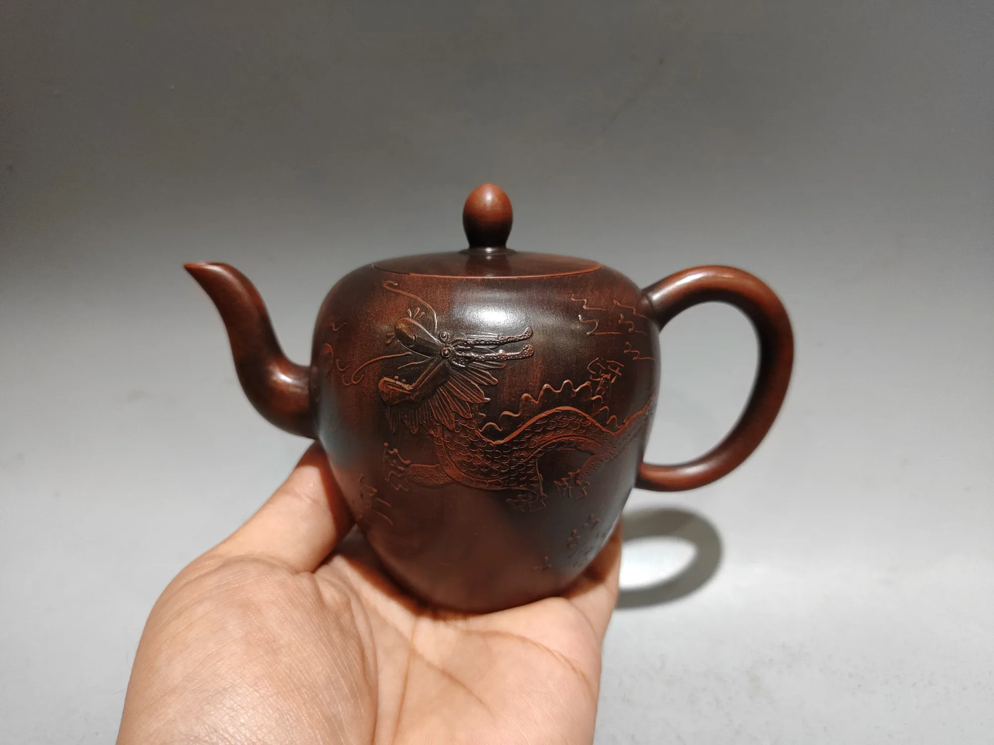 JiangSu Yingxing redware ceramic tea-pot Dragon pattern Kiln turned beauty shoulder pot Teapot Kettle Flagon Tea Ceremony