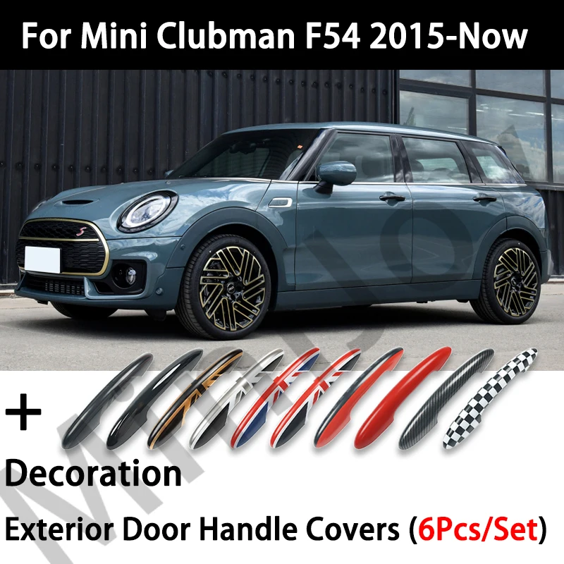 

6PCS In Set Gloss Black Door Handle Cover Sticker Trim For MINI One Cooper S D JCW F54 Clubman 2015-2023 Exterior Accessories