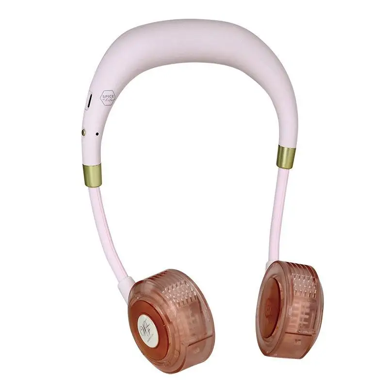 ‌Kids Safe Bladeless Neck Fan Silent Turbine USB Rechargeable Mini Portable Cooler for Girls' Birthday Gifts Outdoor Activities