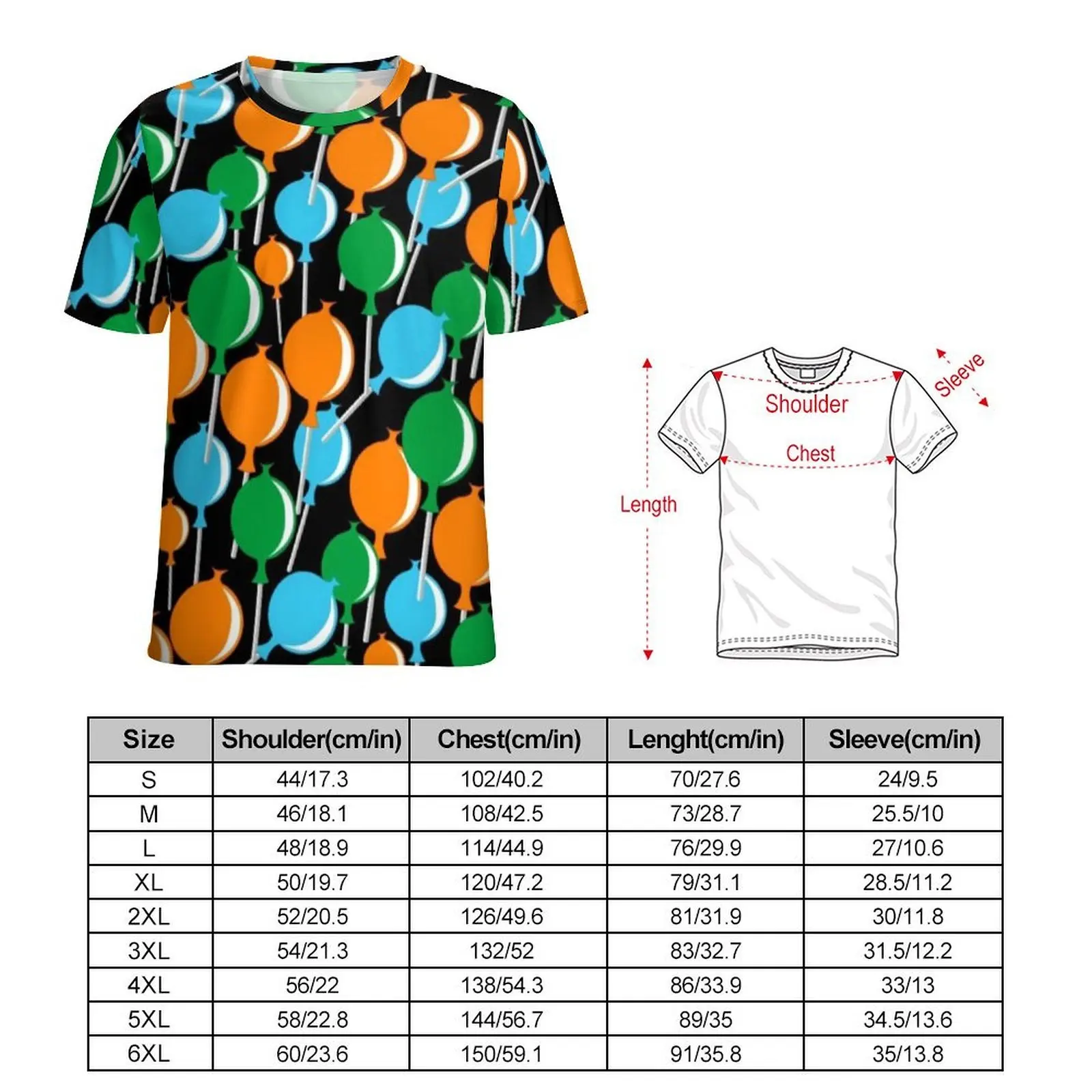 Multicolor Balloon T-Shirt For Couple Pop Art Print O Neck T Shirts Cool Clothing Short Sleeve Street Style Oversized Tees