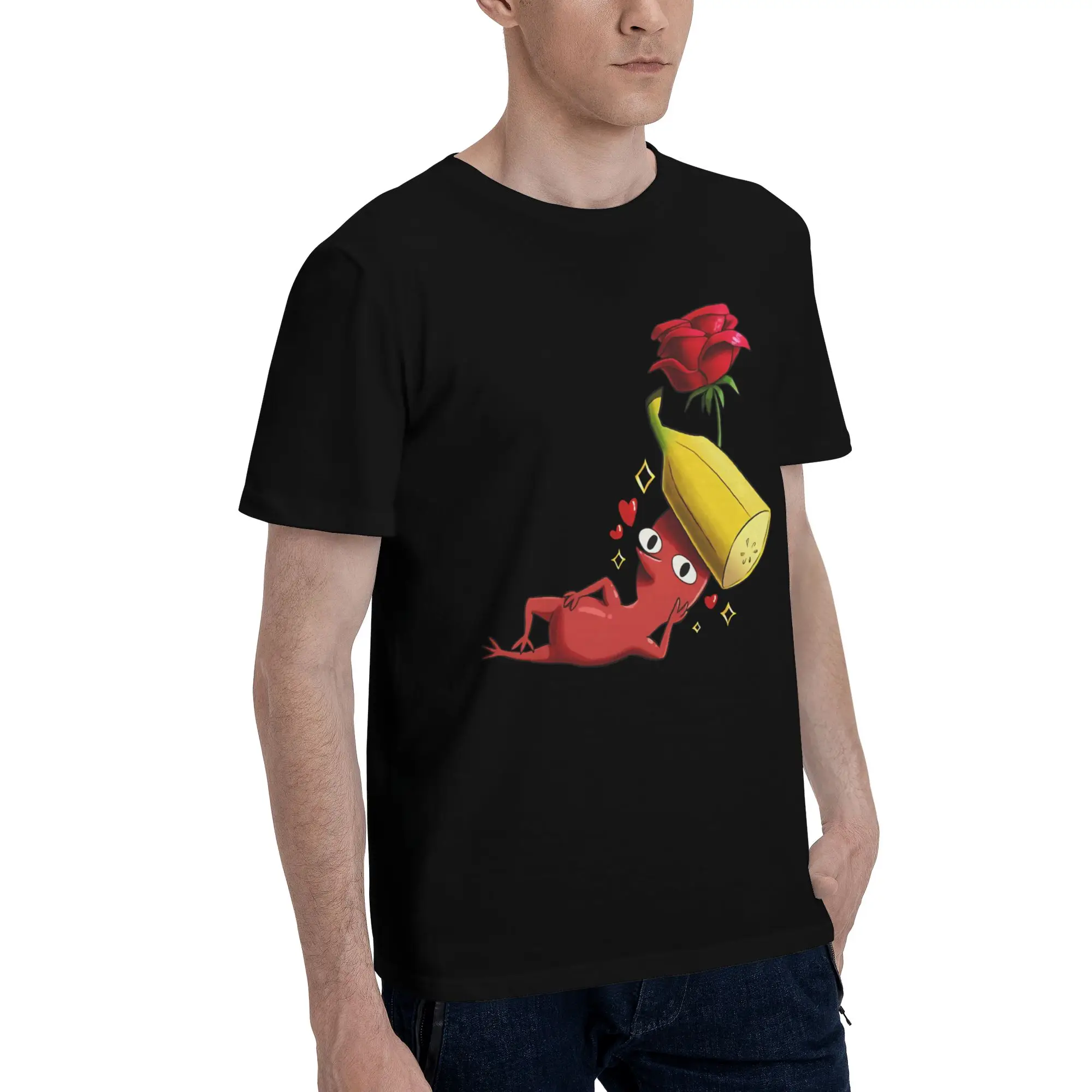 Banana decor Red Pikmin  Men's T Shirts Pikmin  Amazing Tees Short Sleeve Round Neck Pure Cotton Gift Tops T-Shirt