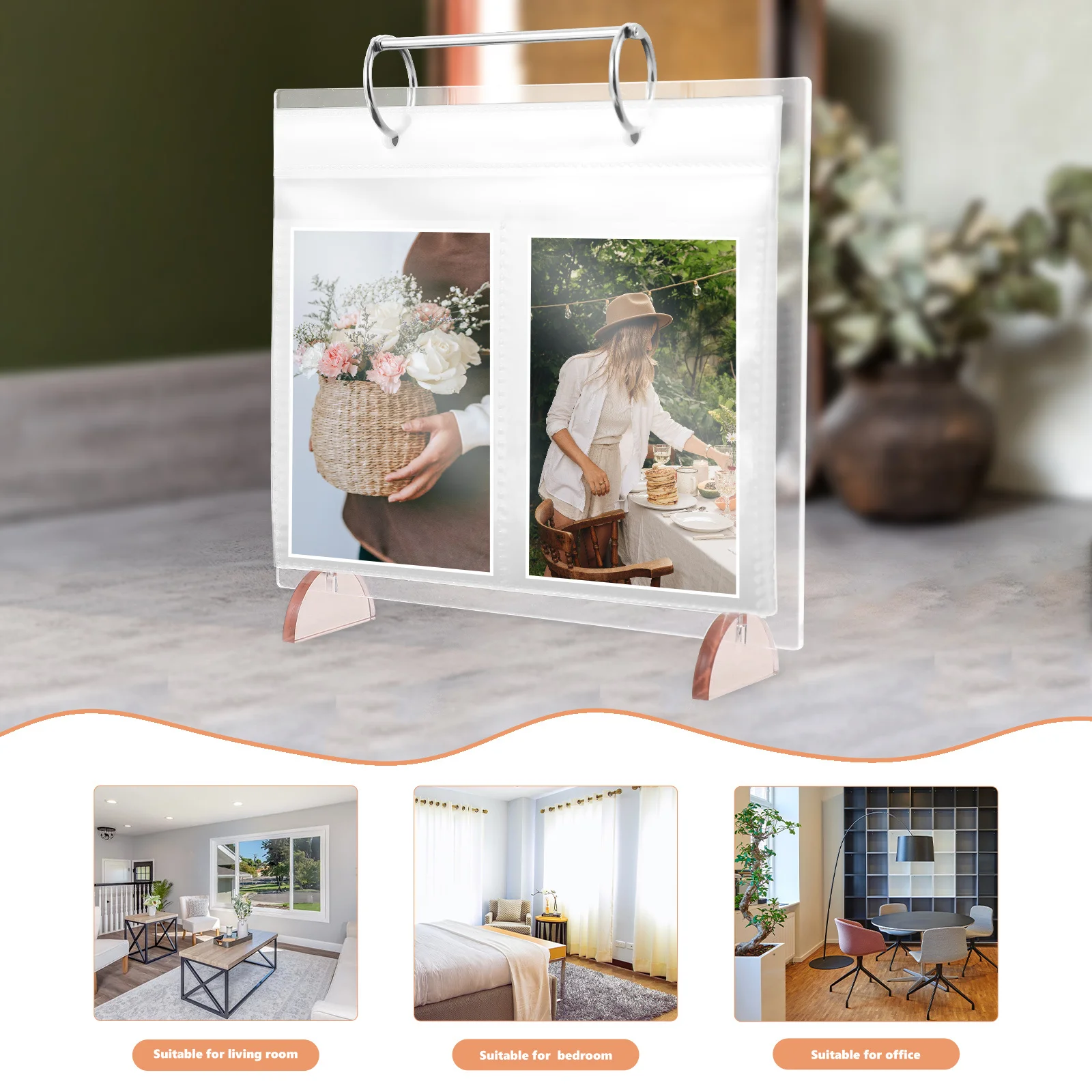 4inch 6inch Clear Desk Calendar Display Stand Acrylic Photo Frame for Desktop Picture Sign Holder Plastic Message Rack