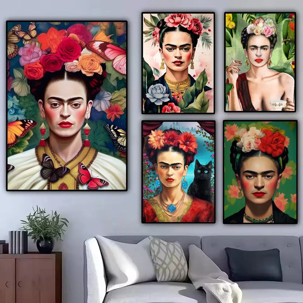 Artist F-Frida Kahlo Painting Calligraphy Modern Canvas Poster Wall Art Aesthetic Bedroom Decor for Cafe Home Gift