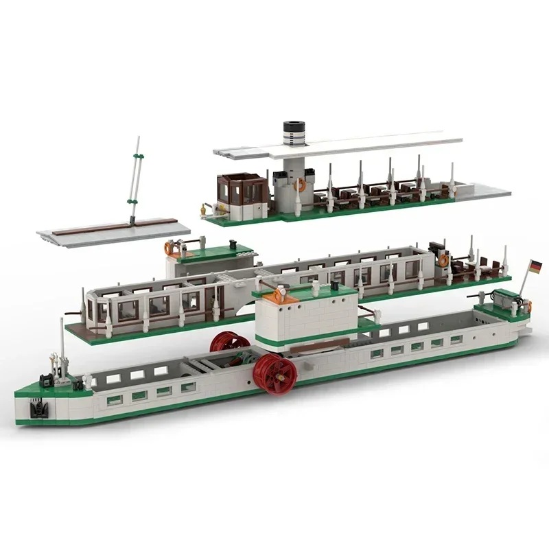 Moc Building Bricks Port Transport Ship Model Axony Steam-Ship Technology Modular Blocks Gifts Christmas Toys DIY Sets Assembly