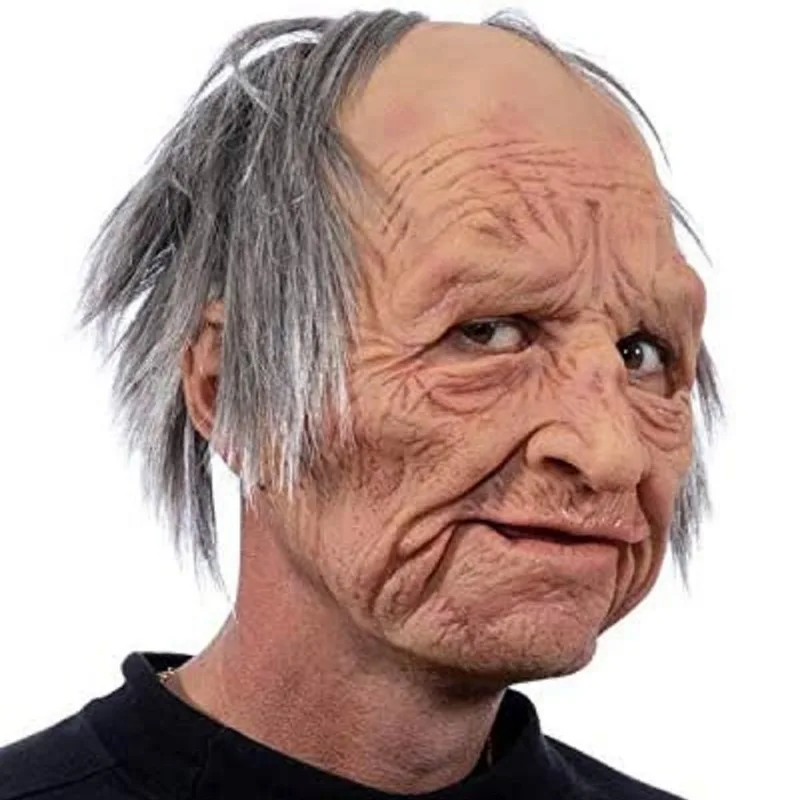 New Old Man Mask Halloween Decoration Party Wrinkle Full for Head Mask Grandpa Face Mask Party Thriller Cosplay Mischief Props