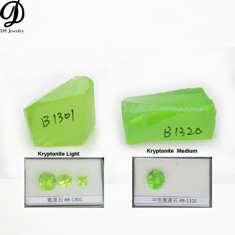 250Grams Kryptonite #B1301 #B1320 Green Nanosital Rough Stone Artificial Gems Raw Material For Gemstones Produced