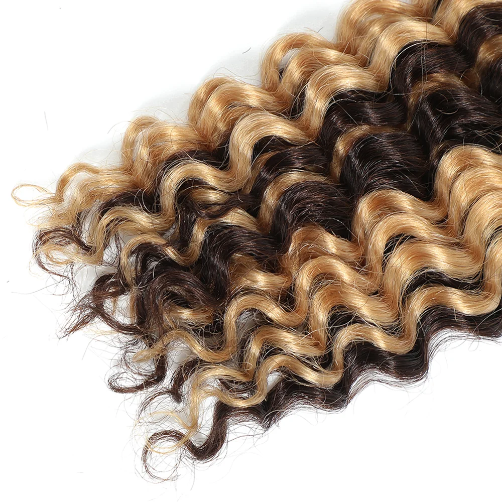 Pacotes de cabelo humano para trançar, onda profunda, massa, destaque, 1 pacote, 20 Polegada, P4 27 Cor