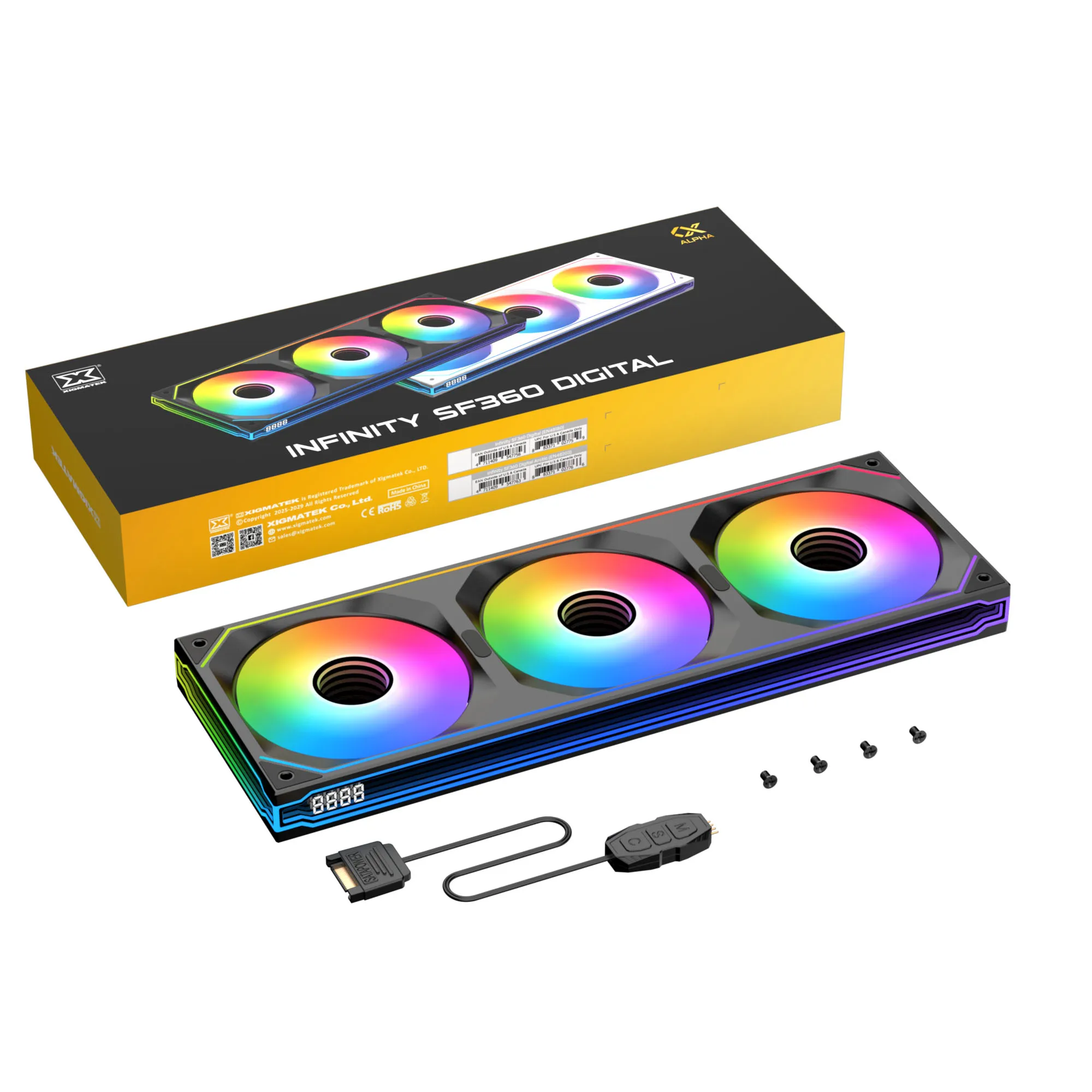 XIGMATEK SF360 DIGITAL ARGB PC Case Fan Infinity Mirror