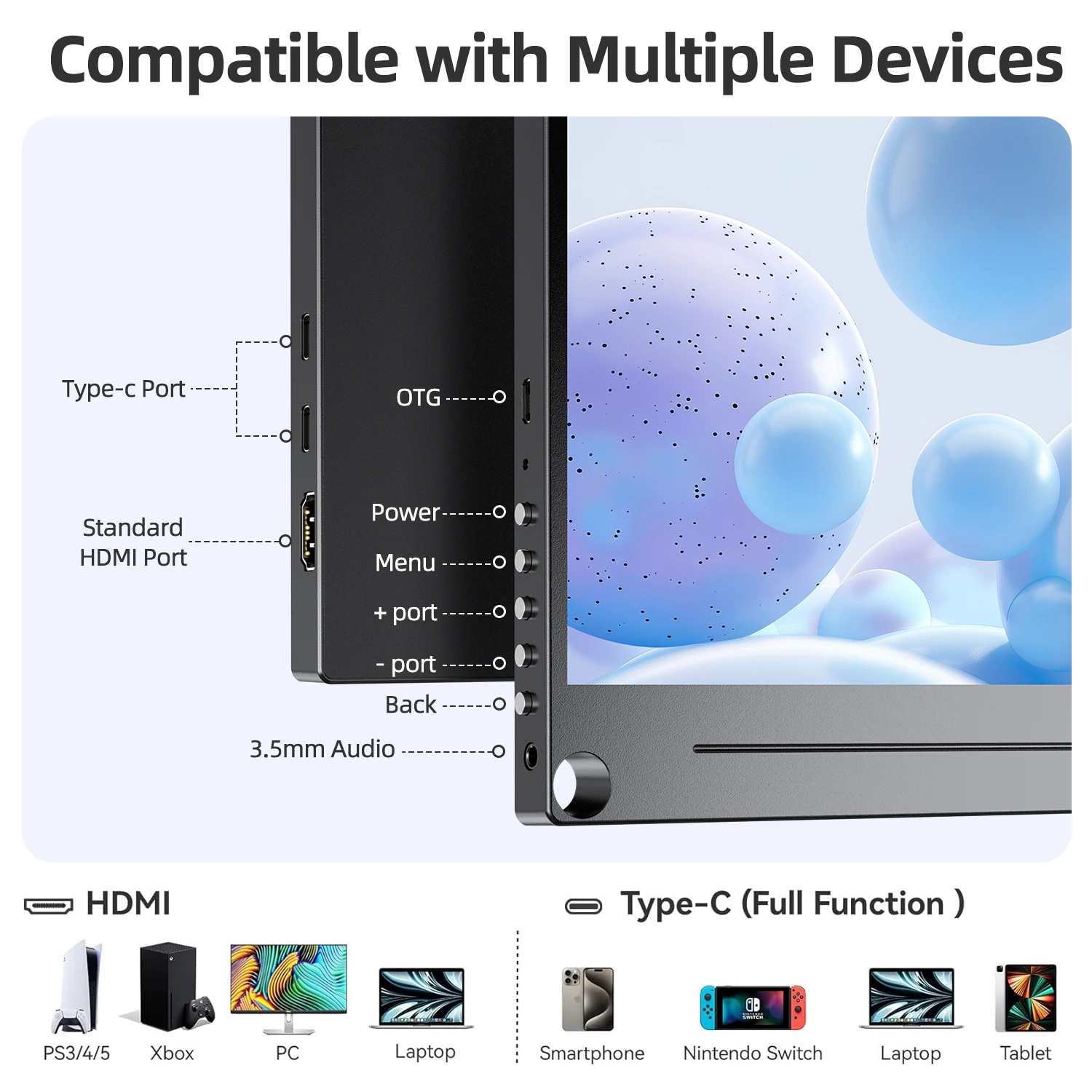 Imagem -03 - Uperfect 15.6 1080p Monitor de Jogos Portátil Ultra-fino Hdmi Usb c Extensor de Tela com Vesa para Samsung Dex Laptop pc Telefone Mac Xbox Ps4 Switch