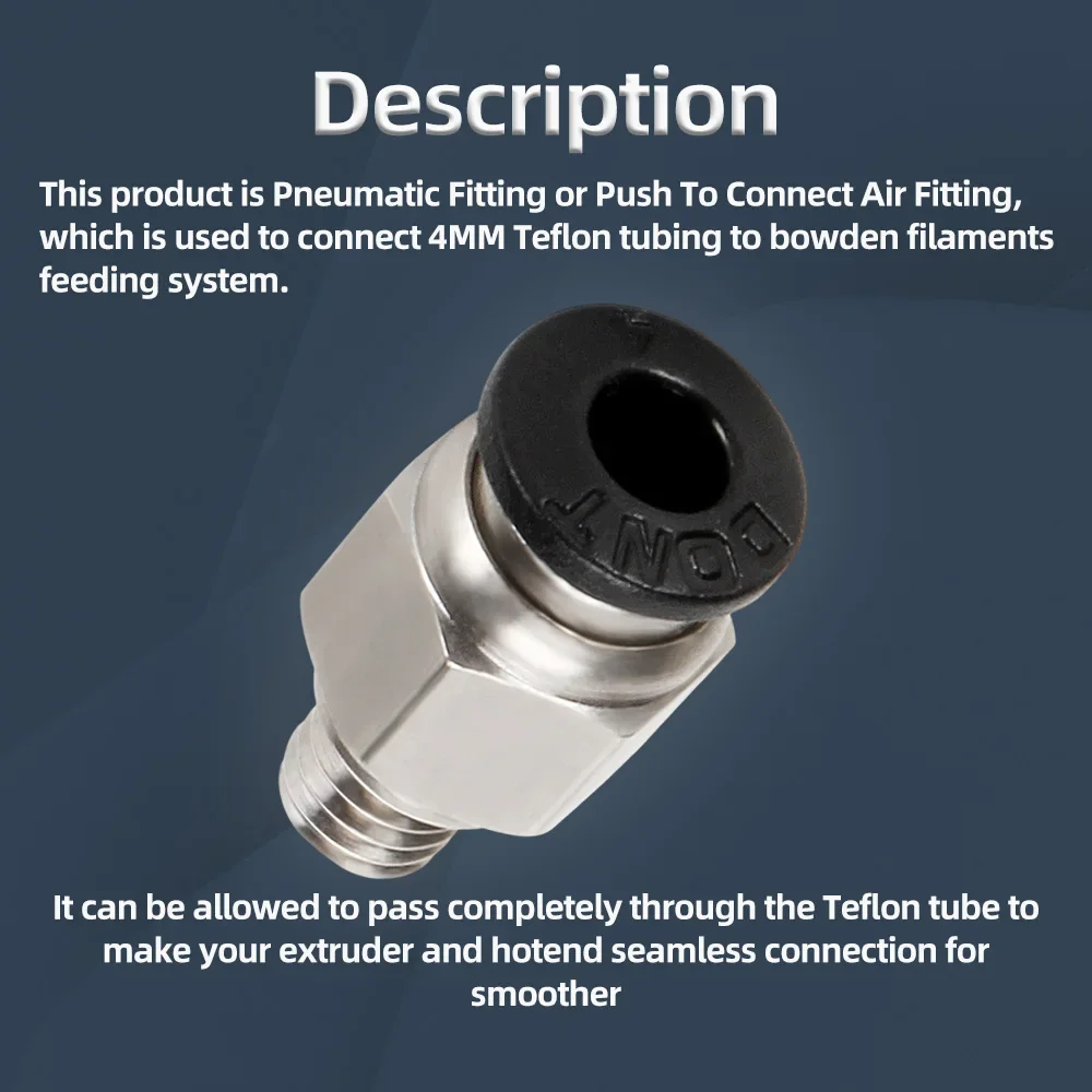 1-10 個 3D プリンターアクセサリー PC4-M6 オスストレート空気圧 PTFE チューブプッシュインクイックフィッティングコネクタ