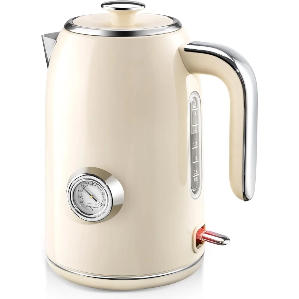 

1200W Fast Heating, 0.8 Liter, Wood Handle, Stainless Steel Electric Water Kettle for Pour Over Coffee and Tea, Green