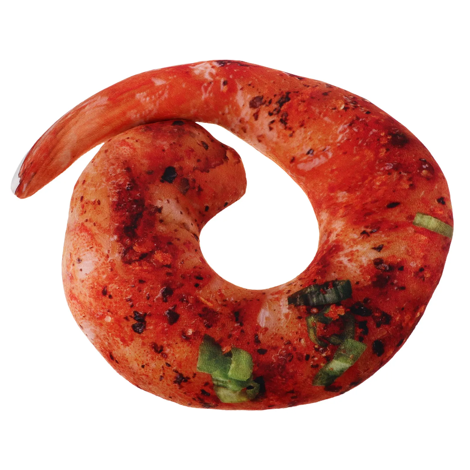 

Grilled Shrimp Neck Pillow Realistic Cooked Shrimp Design Soft Hugging Cushion for Travel Home Decor Novelty Food Shaped Throw