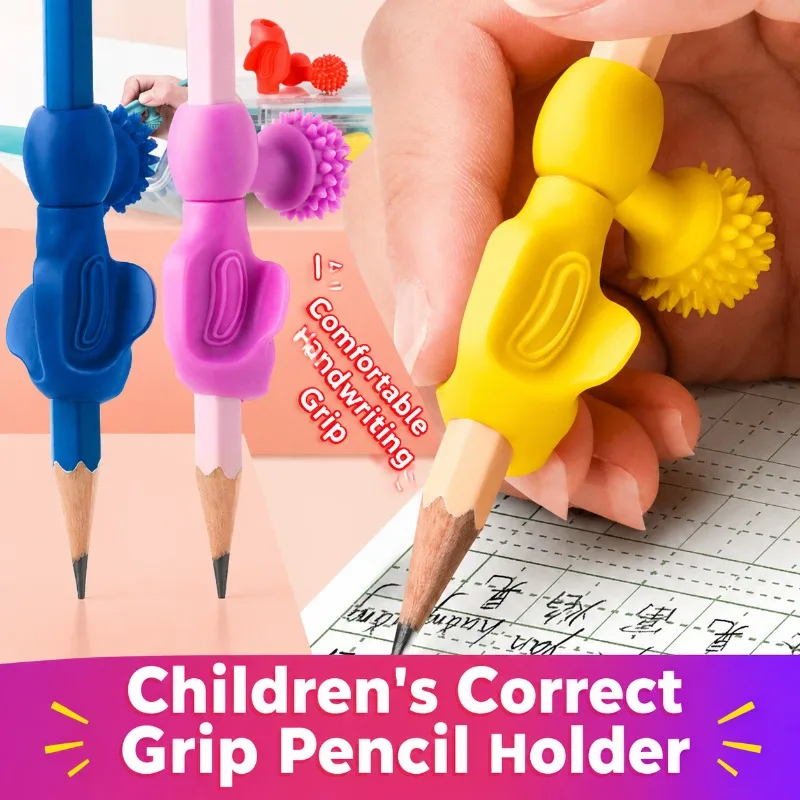 Kids Pencil Grip Corrector Beginner Handhold Posture Rectifier Writing Gesture Adjustment Pen Sleeve Handwriting Training