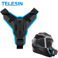 TELESIN Motorcycle Helmet Strap Mount for GoPro Hero 13 12 11 10 9 8 7 Black Insta360 DJI OSMO Action Helmet Holder Accessories