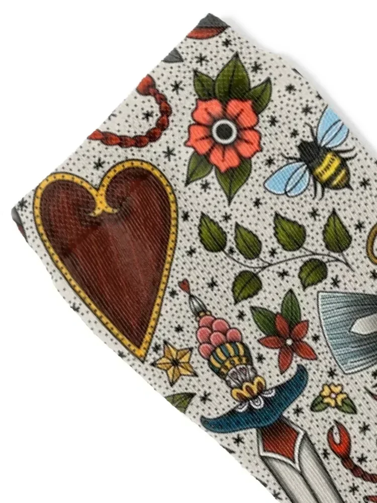 American Traditional Flash Pattern Socks crazy Stockings christmas stocking New year's Woman Socks Men's