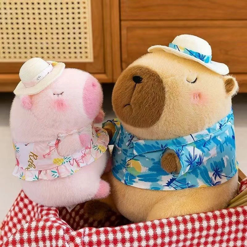 น่ารักจําลอง Beachwear Capybara เป็ดสีเหลืองแหวนว่ายน้ํา Capybara Plush ของเล่น Kawaii ตุ๊กตาสัตว์ตุ๊กตาของขวัญวันเกิด