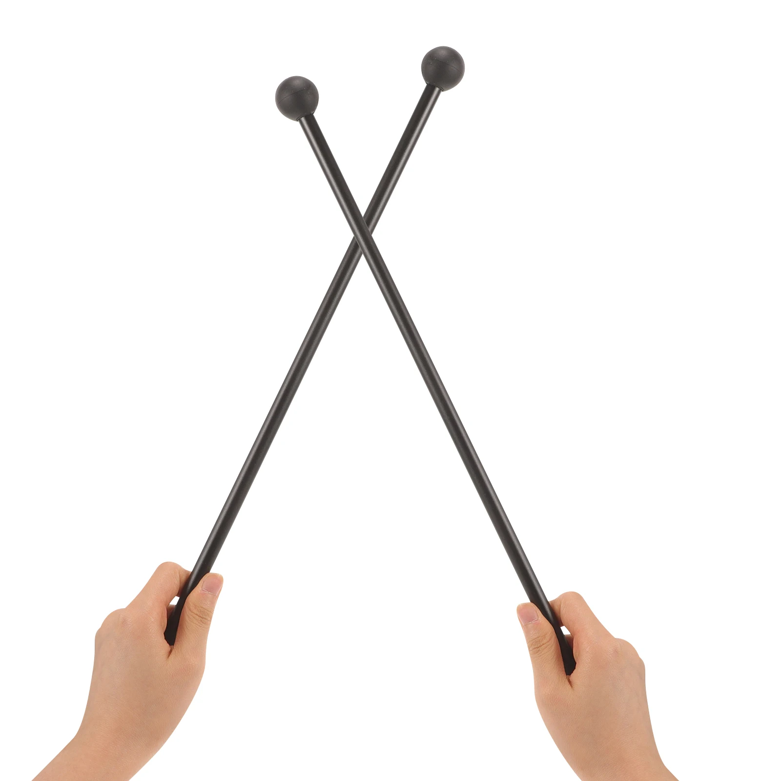 

2pcs Stainless Steel Rubber Double-End Marimba Mallet Non-Slip Lightweight Durable Tongue Drum Hammer Xylophone Mallets