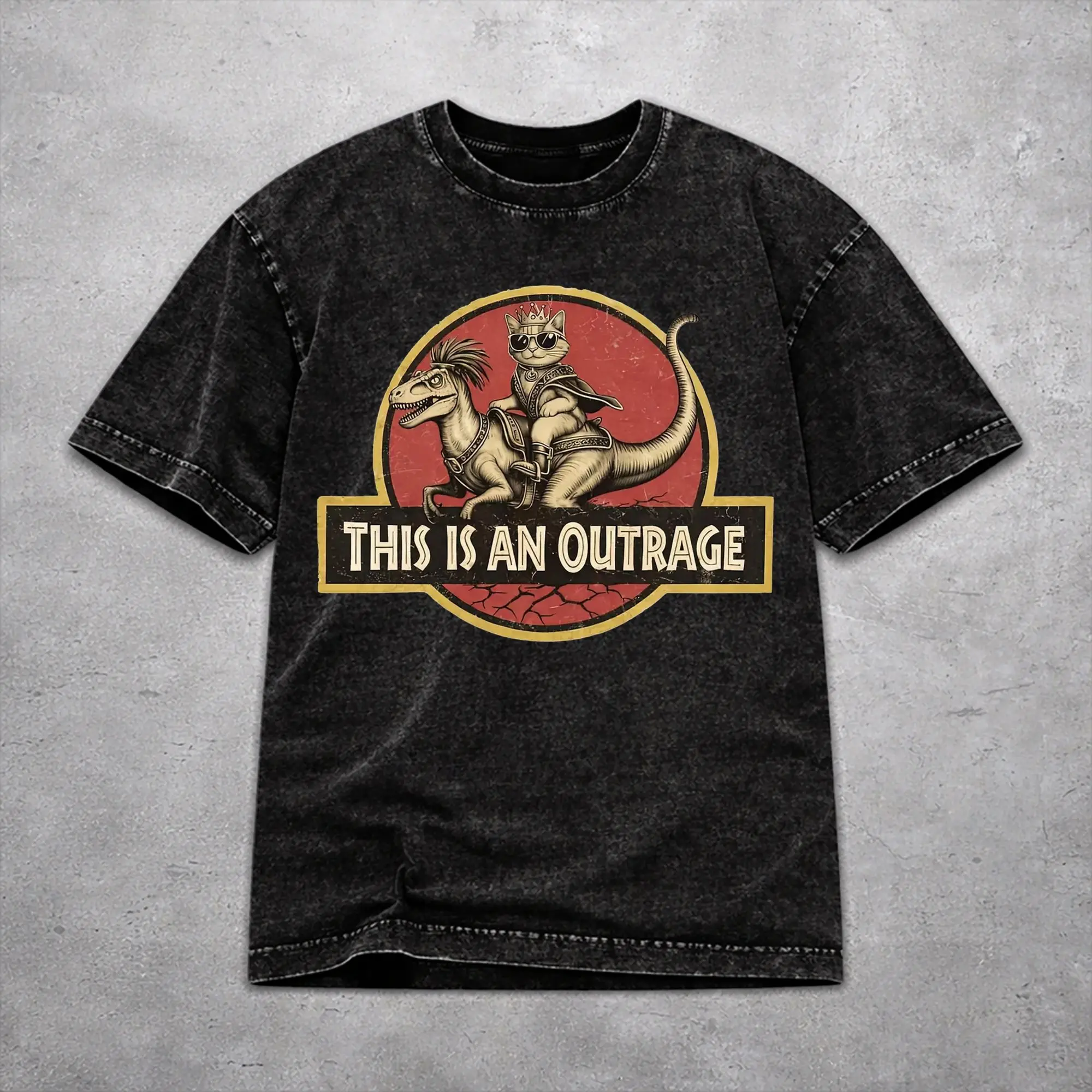 Women Men This Is An Outrage Princess Donut Cat  T Shirt Graphic Printed Vintage Washed  Retro T-Shirts