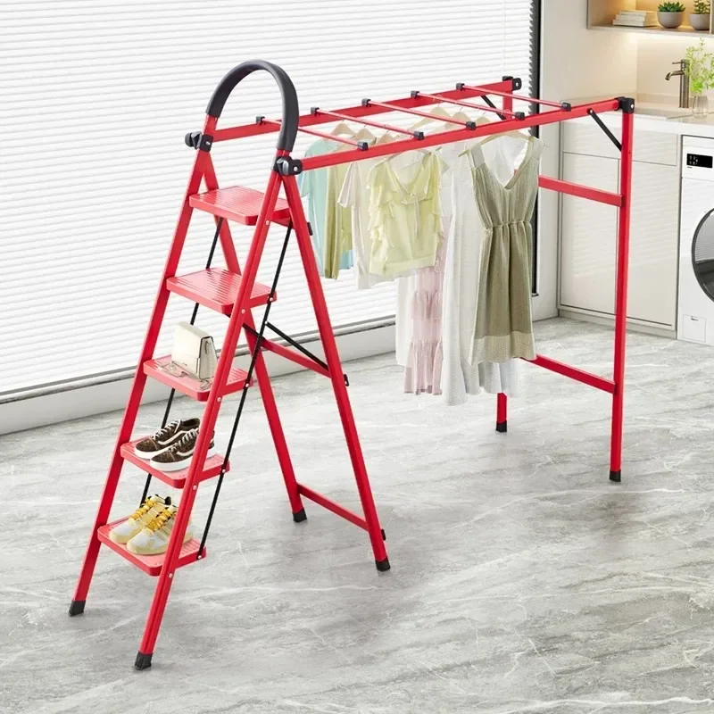 Indoor Freestanding Folding Thickened Bedding Multifunction Ladder Ladder Dual Use Multifunctional Clothes Drying Rack Ladder