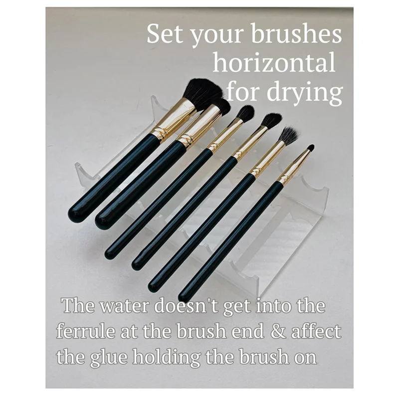 THIVN-Double Ended Acrylic Makeup Beauty Brush Organizer Holder 8 Slots Cosmetic Storage (CLEAR)