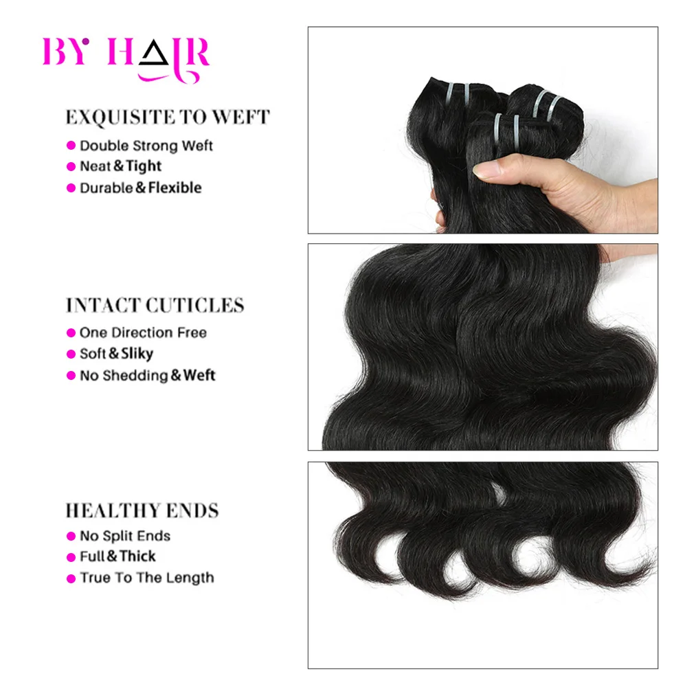 15A Super Double Drawn Body Wave Bundles Full Thick Human Hair Extensions For Women Virgin Brazilian Raw Human Hair Bundles Wave