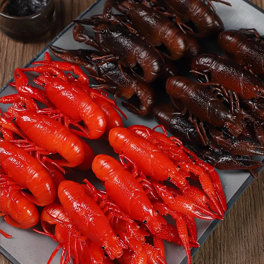 

5 Pcs/Lot Simulation fake food props Kitchen cabinet eating house dining hall hotel restaurant decoration crayfish shrimp model
