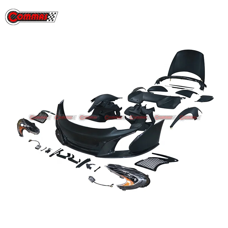 

Обновление до переднего бампера в стиле 650S с фарой, задний бампер из углеродного волокна, спойлер на подбородок для McLaren MP4-12C, комплект кузова