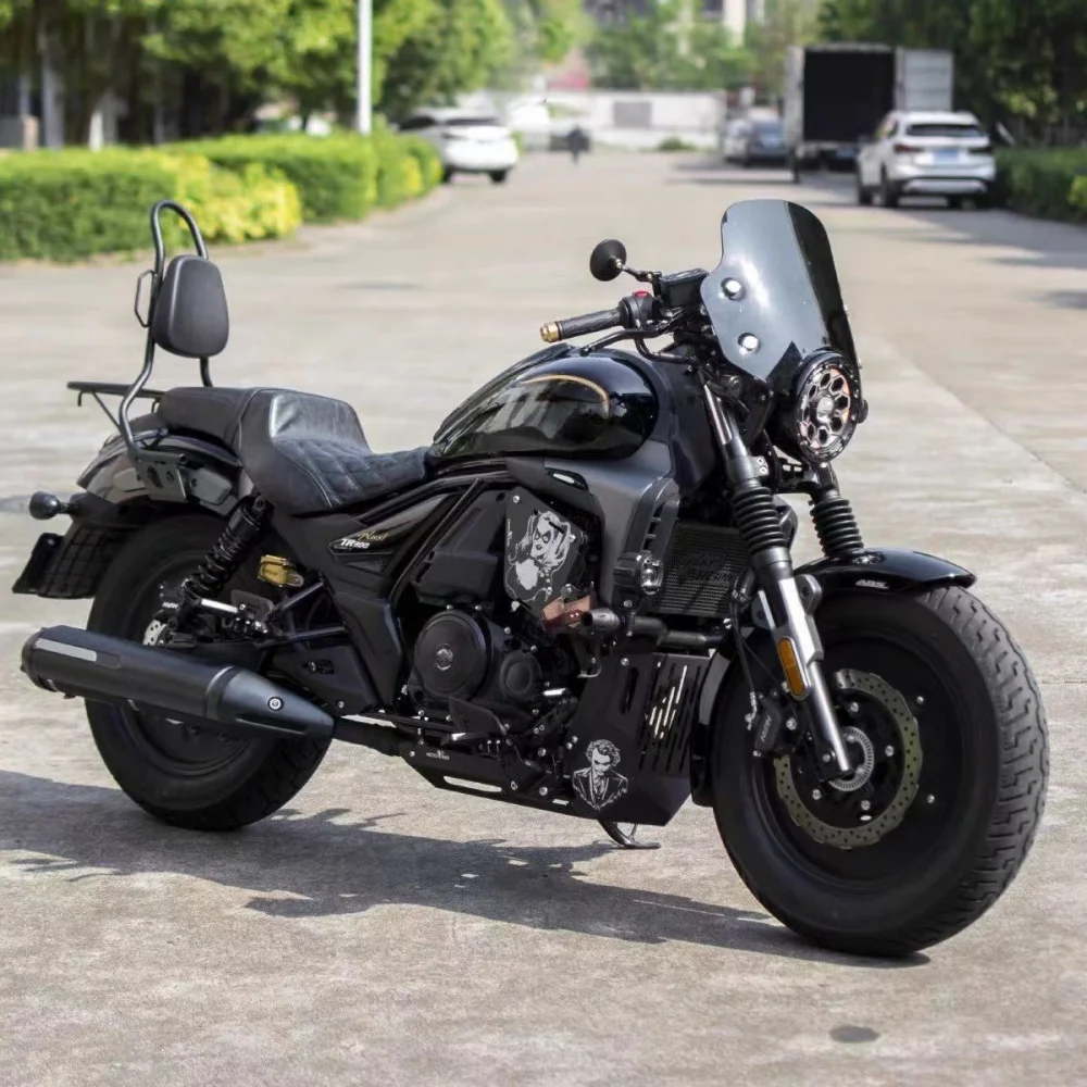 Haojue TR300Plus Edition Dedicated Smoked Windshield Gear Headlight Modification Kit: Non-destructive Installation, High Quality