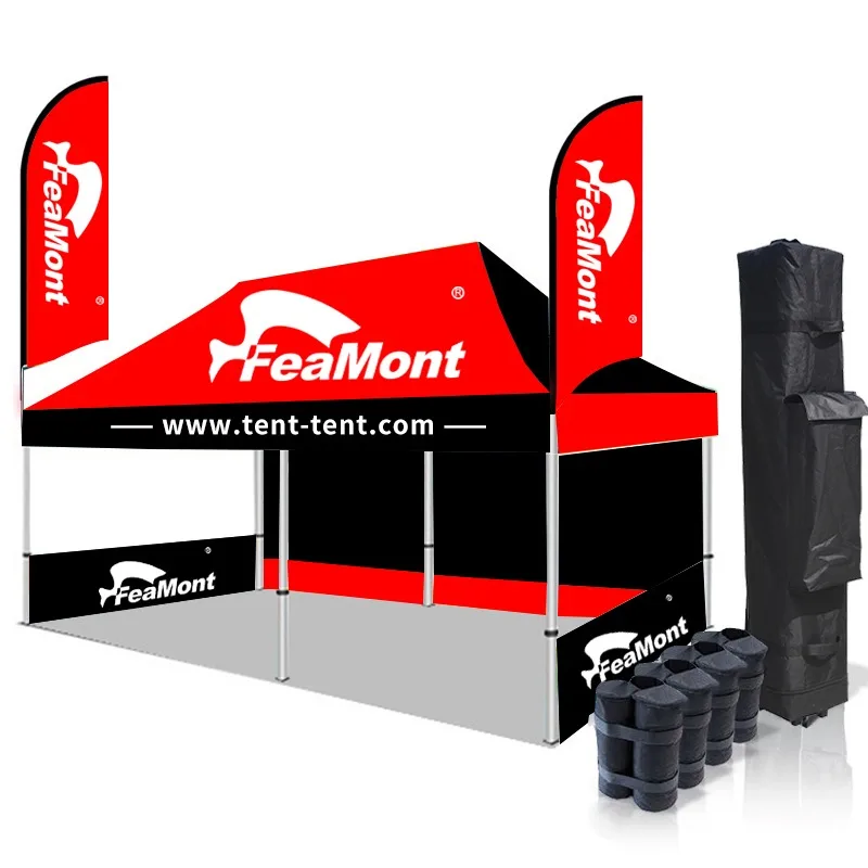 Industrial commercial terrace tent 3x6, with side walls, for European market trade exhibitions