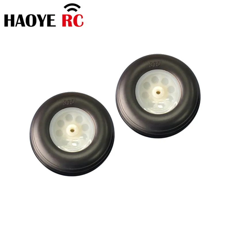 Haoye 2 Pcs/Lot 1-4inch High Quality PU Wheel With Plastic Hub Tail Wheel Tires For RC Airplane Replacement Toys DIY Accessory