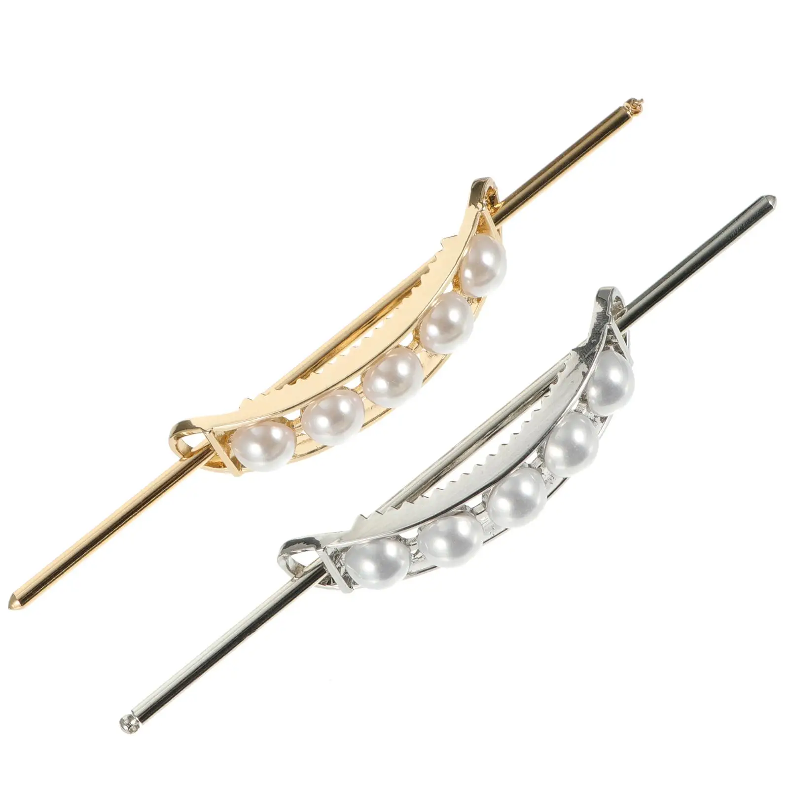

2PCS Pearl Hairpin Vintage Slide Alloy Chopstick Retro Hair Styling Tools Durable Long Lasting Women Hair Accessories