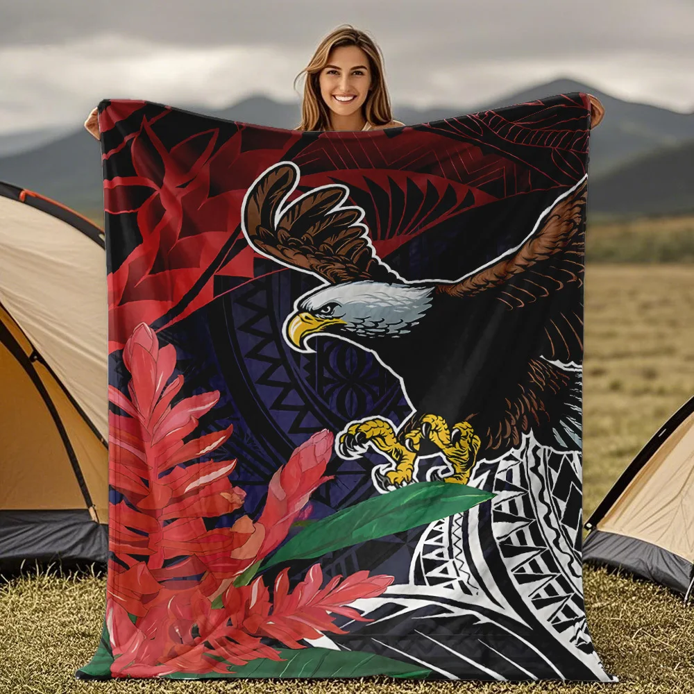 Samoa Eagle Pattern Blanket for Sofa Bed Travel Camping Living Room Office Conditioning Blanket for All Seasons Gifts