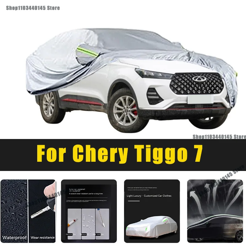 

Full Car Covers Outdoor Sun UV Protection Dust Rain Snow Oxford cover Protective For Chery Tiggo 7 Accessories