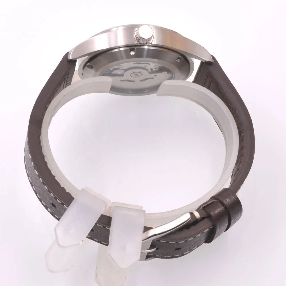 カスタム36MM/39MMサファイアクリスタルブラッシュドケースメンズ腕時計NH35自動巻き機械式メンズウォッチ