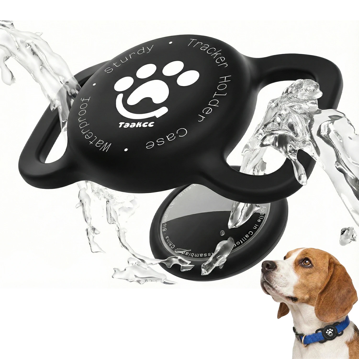 2er-Pack Wasserdichter Air Tag Hundehalsband-Halter aus Silikon für Apple AirTags Hülle Langlebig & Leicht Air Tag Hülle für Haustier-Katzenhalsband