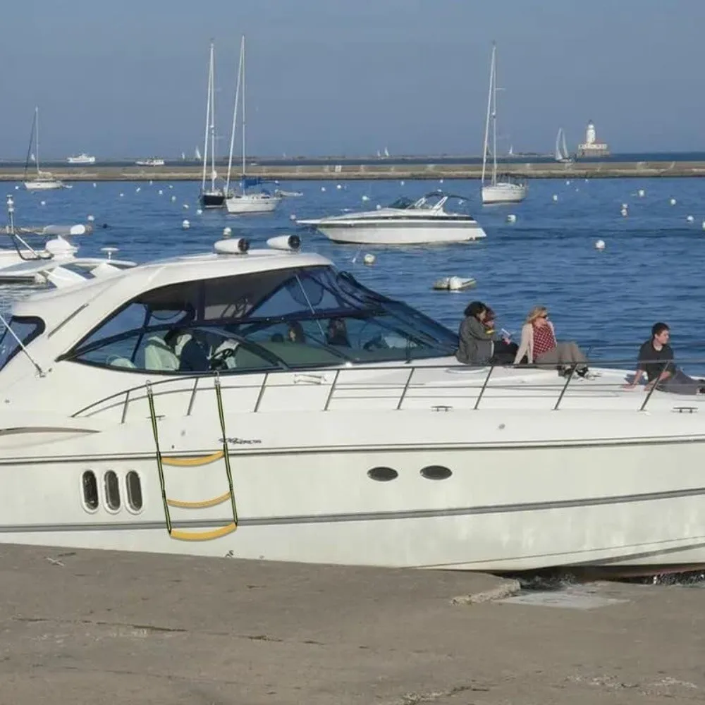 3/4/5-Stufige Bootsseilleiter Wiederverwendbare Nylon-Yacht-Seitenleiter Langlebige Hochbelastbare Kletterleiter für Kanu-Einsatz – Detail 5