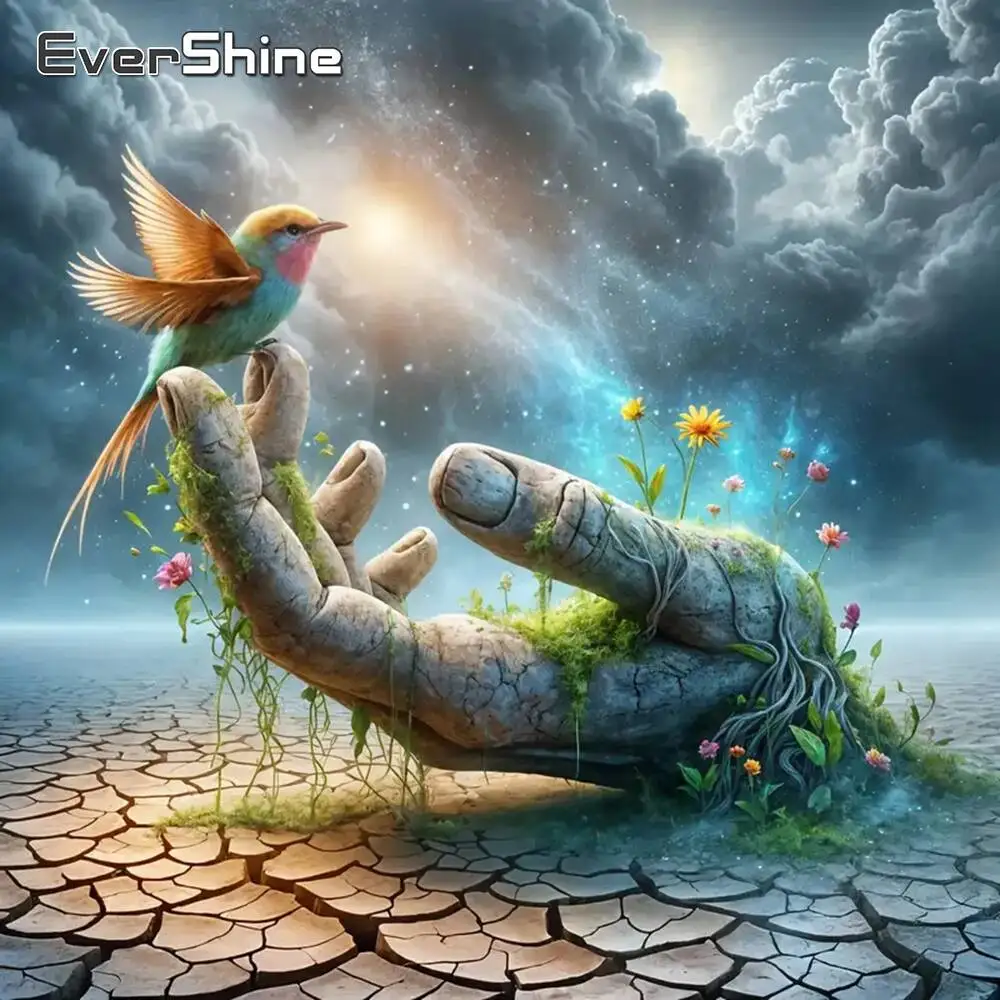 Evershine Hand Diamant Malerei Landschaft Voll Platz Runde Diamant Mosaik Vogel Tier Stickerei Dekoration Für Zuhause