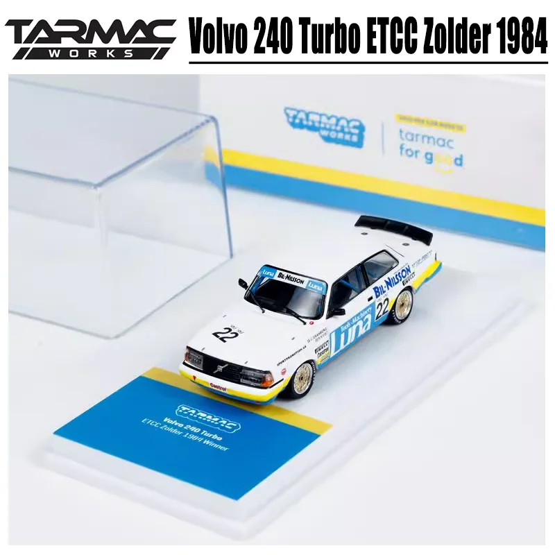 Tarmac Works 1/64 Volvo 240 Turbo ETCC Zolder 1984 Legering Speelgoed Motor Diecast Metaal Model Gift