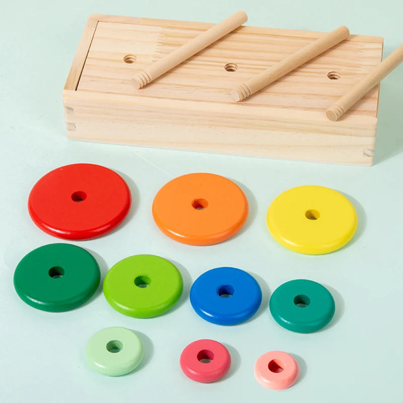 لعبة حلقات التراص الملونة، الفرز بالألوان وممارسة التسلسل، تعمل الأطفال على تطور مهارات التفكير من خلال اللعب - فائق الذكاء! #5