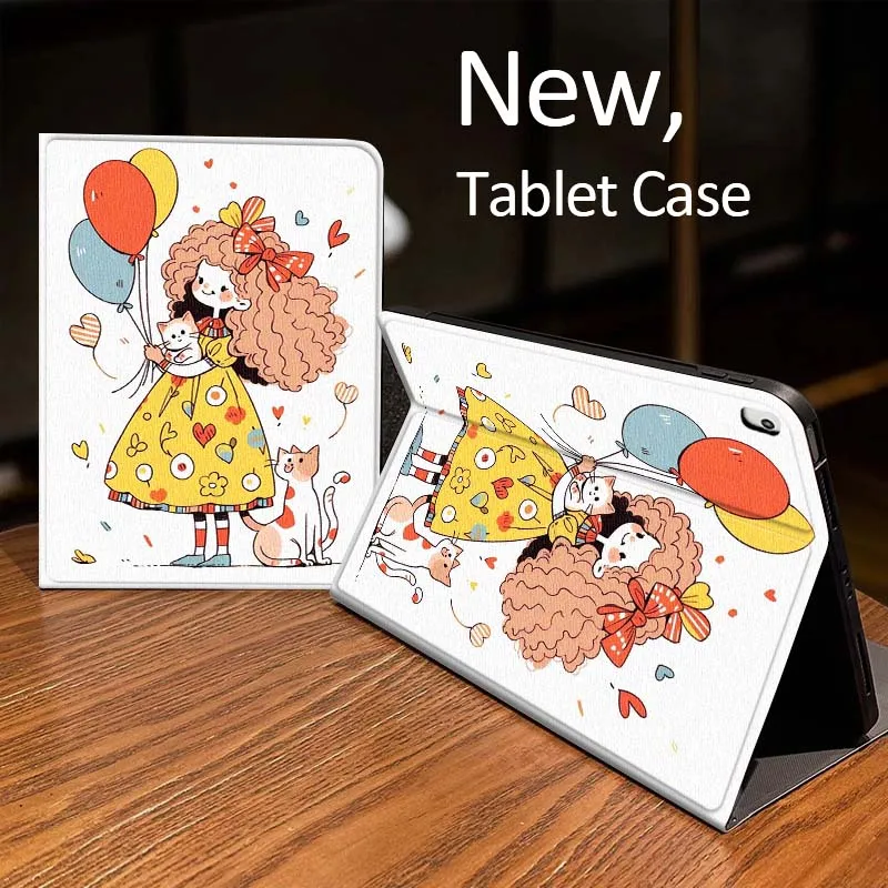 

Cartoon Hat Flower For iPad Pro mini Air 1 2 4 3 5 6 7 8gen 9gen 11 M2 M3 M4 6th 7th 10th 11th Gen 2025 Tablet Case