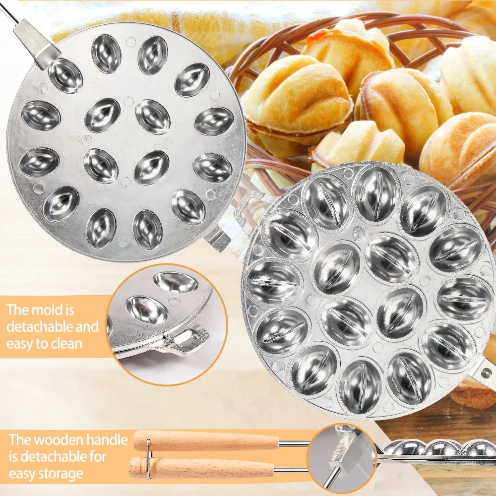 16 فتحة غير لاصقة صانع البسكوت قوالب الجوز قالب الكعكة متعددة الوظائف المعجنات الجوز صانع الكوكيز لقالب الخبز المطبخ