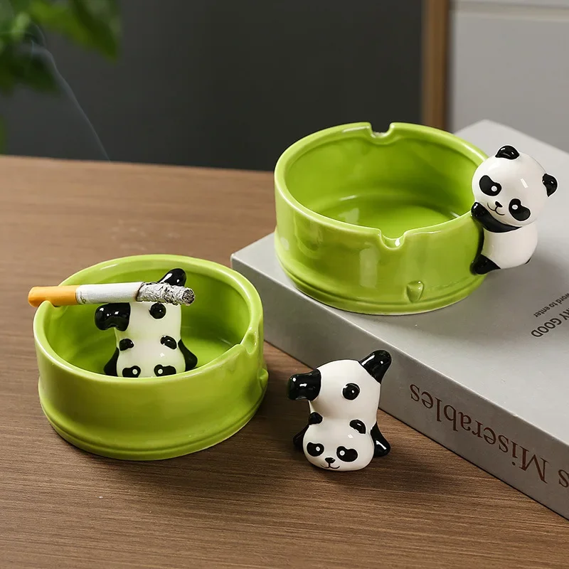 

Симпатичная керамическая пепельница с пандой для декора домашнего офиса, декоративная керамическая пепельница с индивидуальностью и элитным стилем