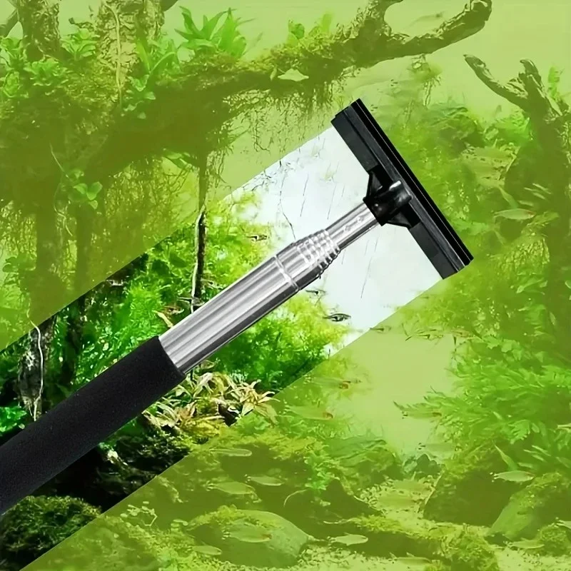 Telescopic Aquarium Scraper Brush,Multi-Purpose Tool for Cleaning Aquariums,for Removing Algae and Debris,Aquarium Cleaning Tool