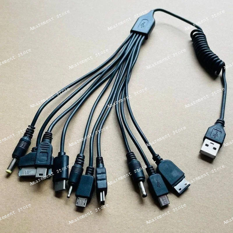 

usb one to ten mobile universal charging cable/device multi functional round head 10 in 1 charging cable typec power cable
