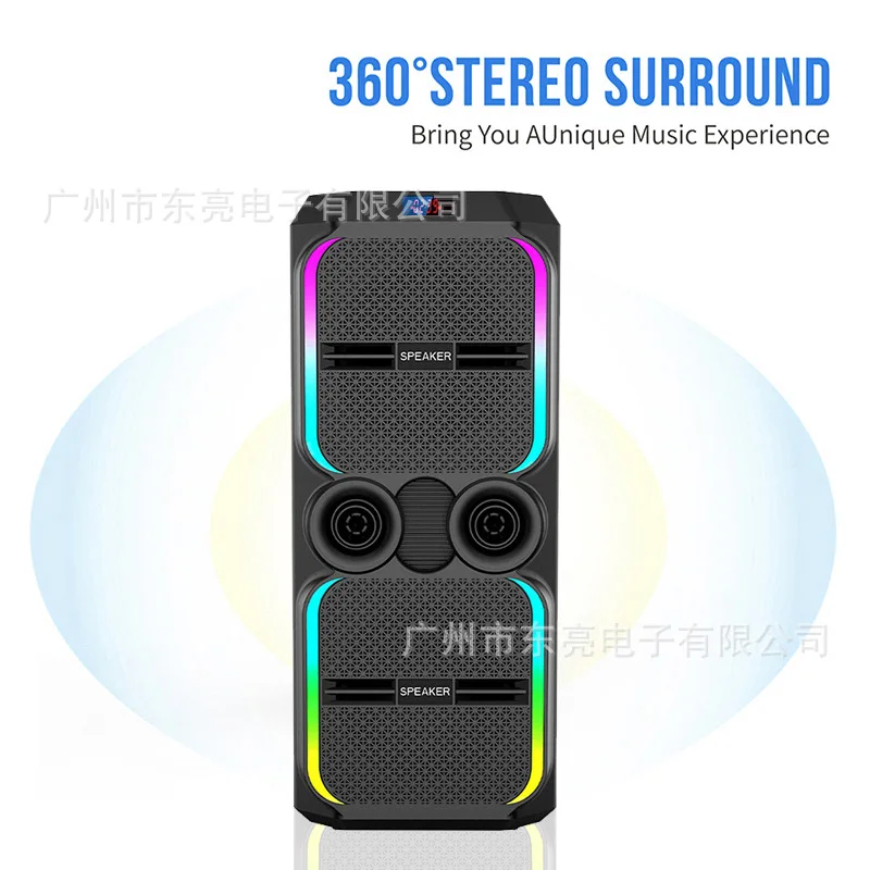 ABS-12202 Double 12-inch High-power Stage Performance Audio With Microphone Portable Karaoke Wireless Bluetooth Party Weddin
