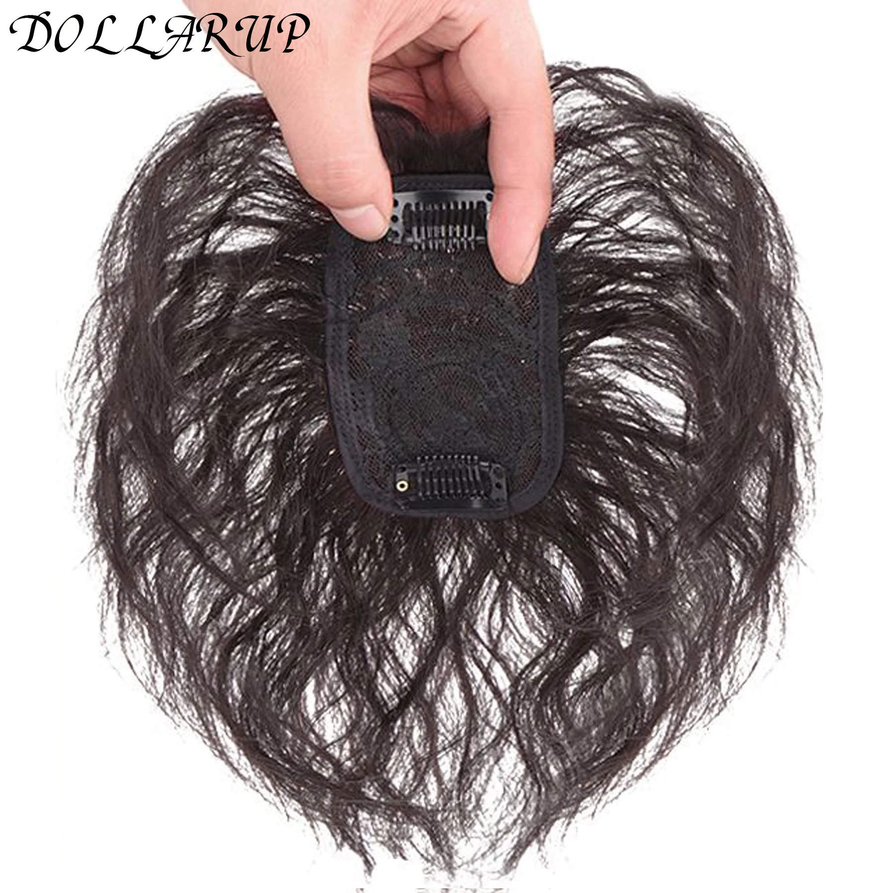 Synthetic Short Curly Wig Reissue Block Hairpiece Replacement Piece Hair Covering Natural Invisible Seamless Clip In Hair