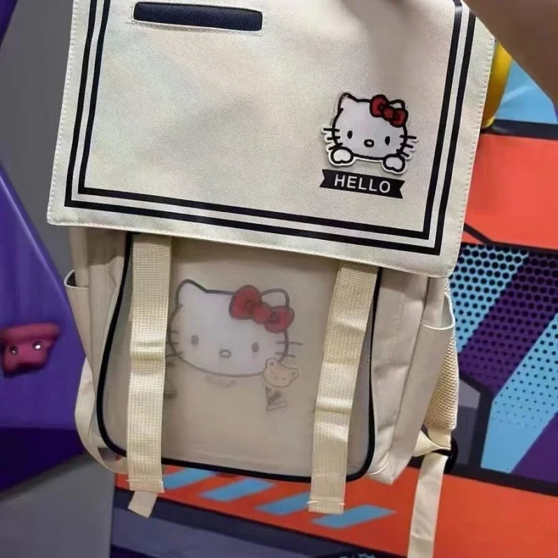 حقيبة ظهر للأطفال من Hello Kittys Ins Sanrios حقيبة ظهر جديدة ذات سعة كبيرة حقيبة ظهر لطيفة للفتيات والطالبات حقيبة مدرسية من قماش أكسفورد #5