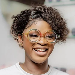 New Classics Brand Design Vintage Round Women Frame Photochromic Anti Blue Light Prescription Femal Customized Reading Glasses